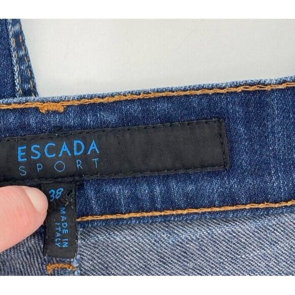Escada Sport Women’s Denim Cropped Button Accent Jeans Size 38 Made In Italy - Picture 5 of 10